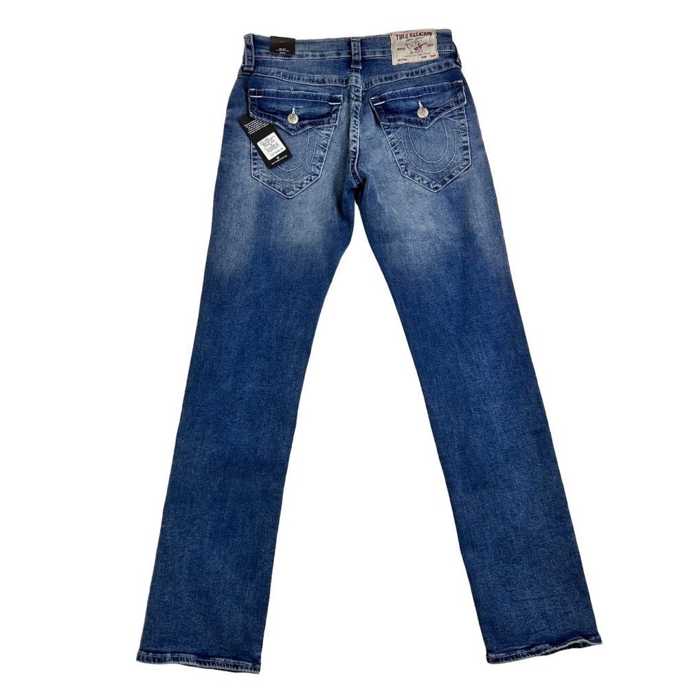 True Religion Jean Mens Size 30 and 32 Dark Wash Straight Ricky Relaxed Denim - Picture 2 of 11
